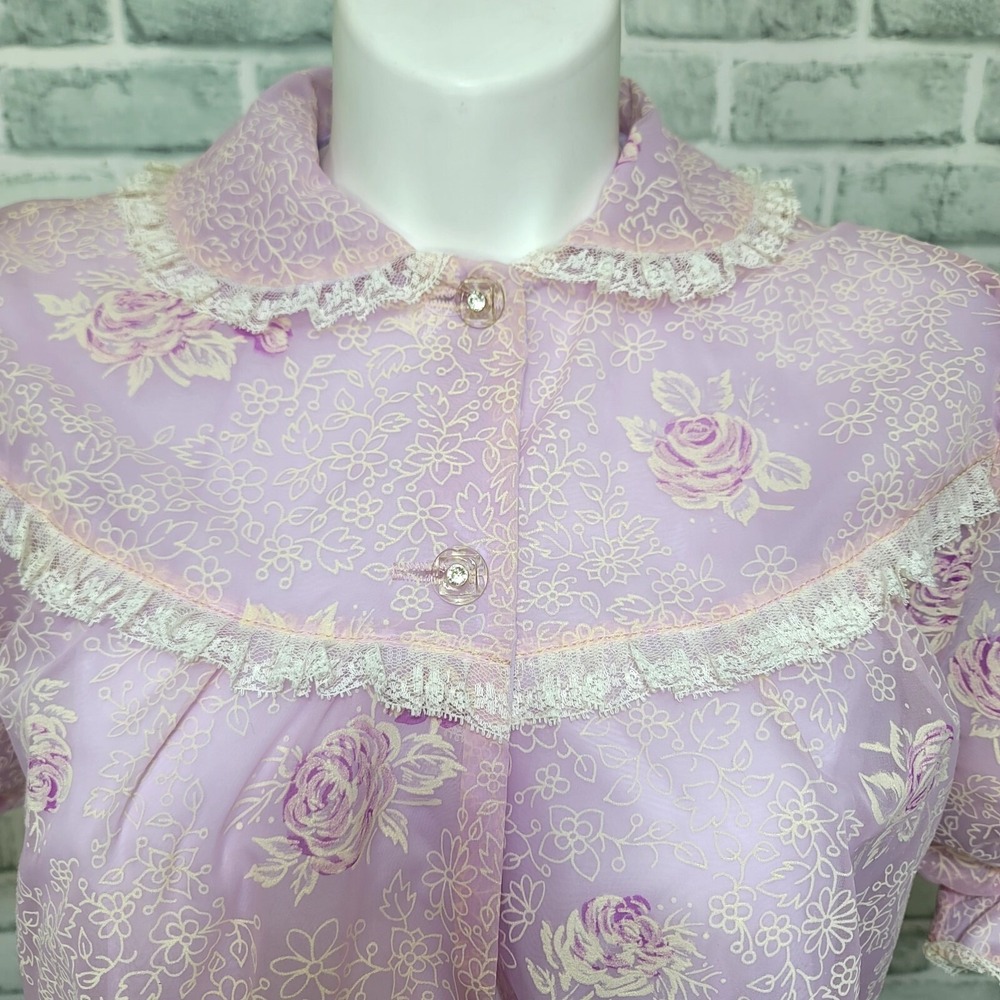 Vintage Glen Of Michigan Lilac Floral Nylon Lace … - image 4